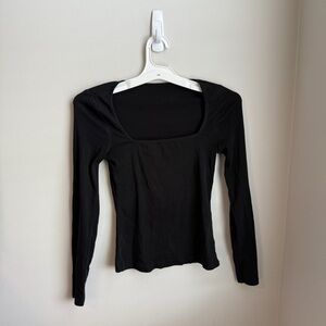 SHEIN Black Square Neck Bodysuit